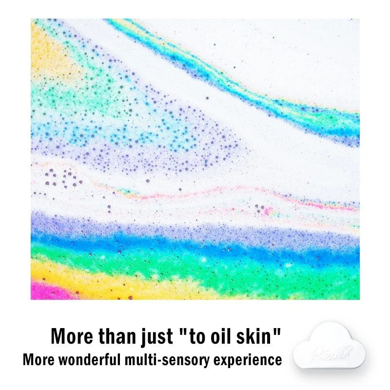 Aromatherapy bath bombs with essential oils, cloud-shaped fizzy balls for a soothing, moisturizing and exfoliating bath time experience