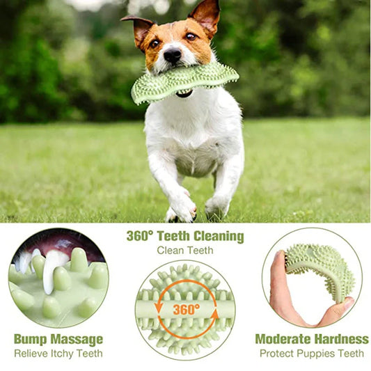 Natural rubber teeth cleaning dog toy for puppies, safe and durable