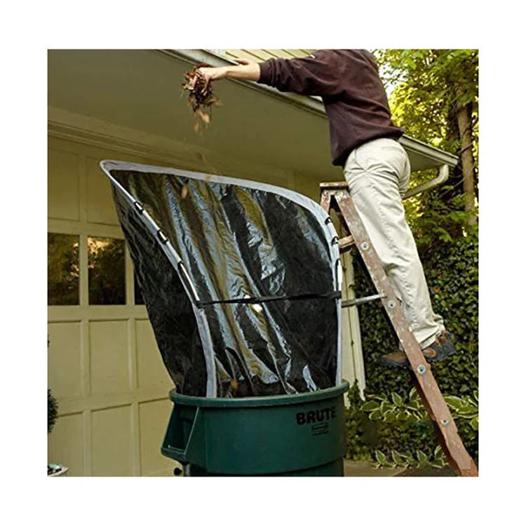 Green foldable leaf storage bag for garden clean-up, 140cm x 140cm
