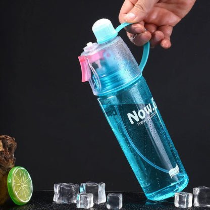 Refreshing mist spray cup with adjustable water spray, transparent scale, and compact design for outdoor activities