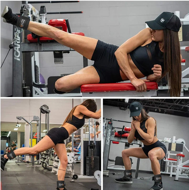 Leg Muscle Trainer with neoprene ankle cuff for gym workouts