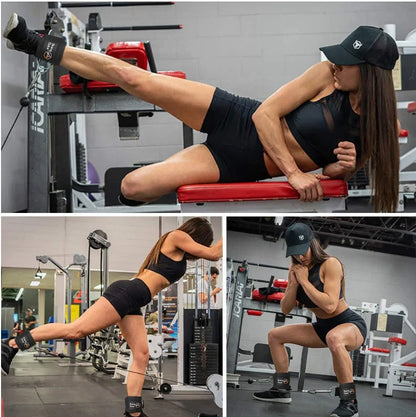 Leg Muscle Trainer with neoprene ankle cuff for gym workouts