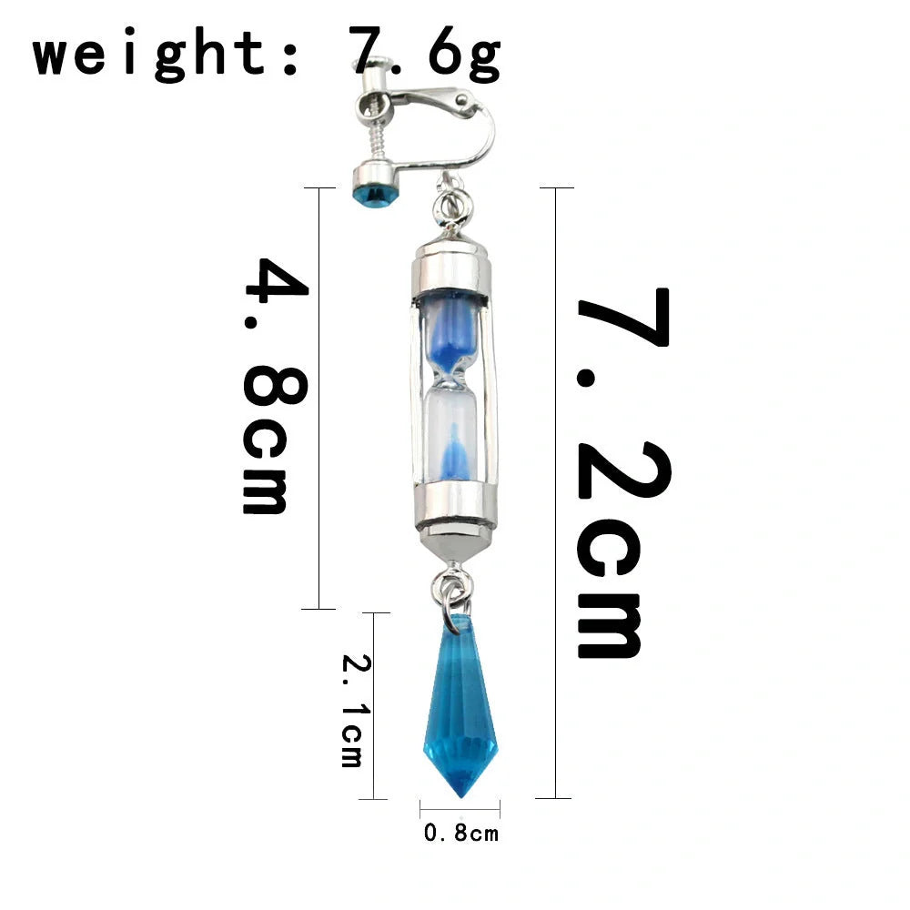 Hourglass-shaped alloy earring and necklace set in silver and gold