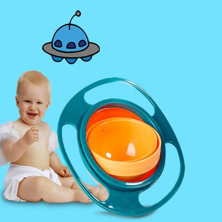 Rotating 360-degree spill-proof tableware bowl in vibrant colours