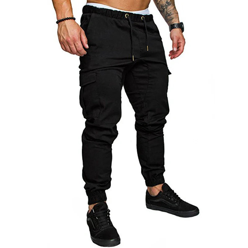 Sophisticated men's woven trousers in various colours and sizes, featuring a tailored design for a flattering fit