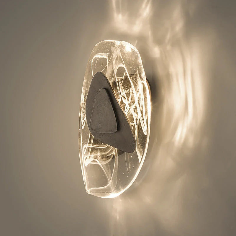 Luxury Ice Block Crystal Wall Lamp with modern design and black finish