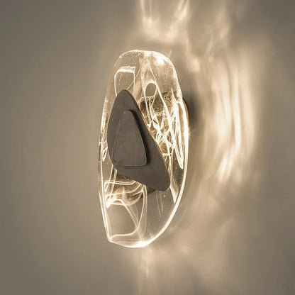 Luxury Ice Block Crystal Wall Lamp with modern design and black finish