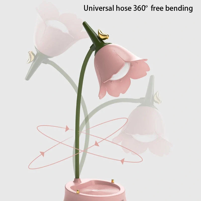 Flower LED Desk Lamp with adjustable brightness and wireless charging