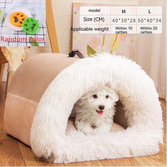 Cozy and stylish portable pet nest in various colors, ideal for keeping dogs and cats warm and comfortable during autumn and winter seasons.