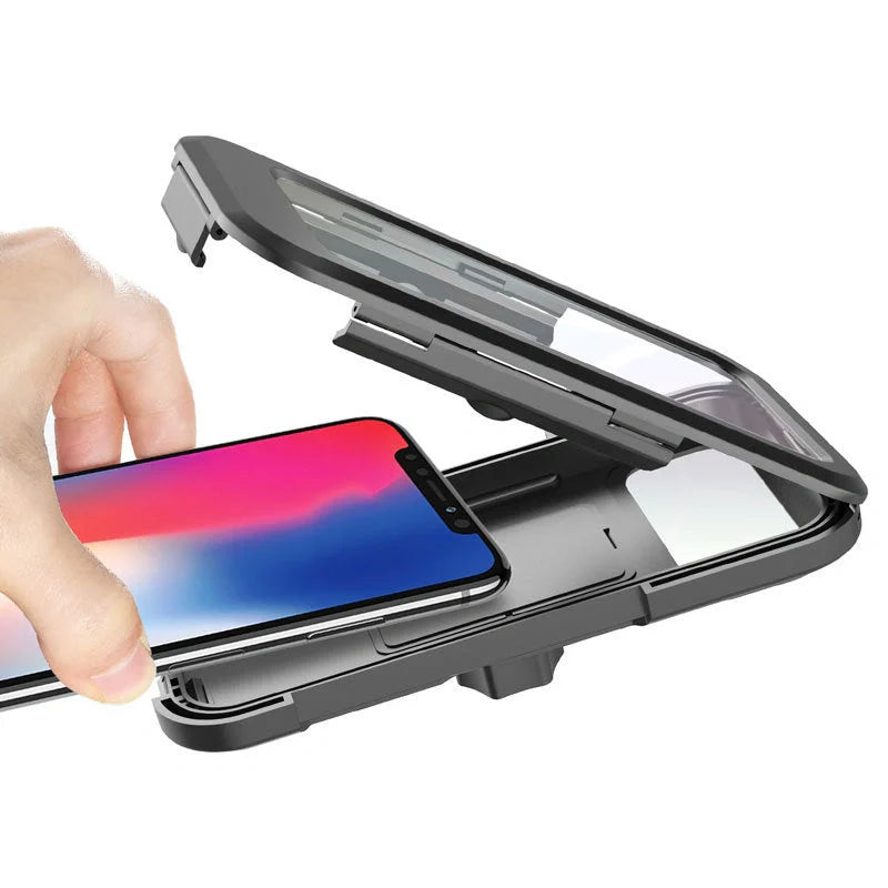 360 Rotatable Waterproof Bike Phone Holder with Non-slip Clip on handlebar