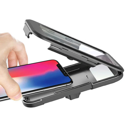 360 Rotatable Waterproof Bike Phone Holder with Non-slip Clip on handlebar
