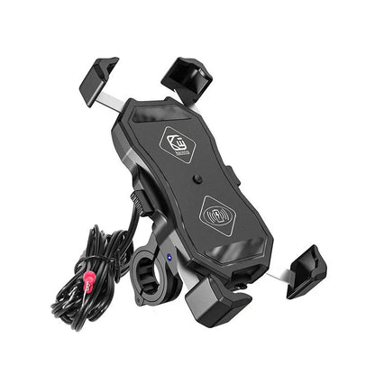 Motorcycle wireless charging phone holder with dual-mode switching and waterproof design