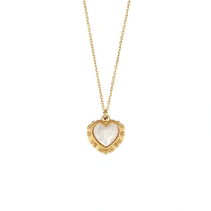 Luxury Love Light Necklace with vintage shell pendant and 18k gold plating