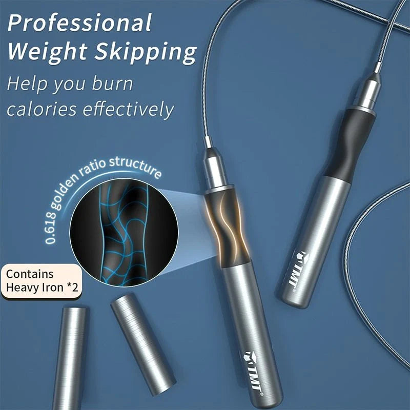 Adult Gravity Skipping Rope with heavy iron components and ergonomic silicone handles