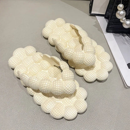 Women's PVC herringbone design bubble slippers in various colours