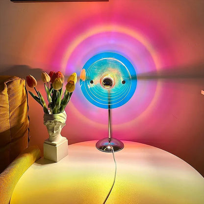 Chic and illuminating Bauhaus-inspired table lamp with cracked plexiglass shade for a mesmerising, ambient glow