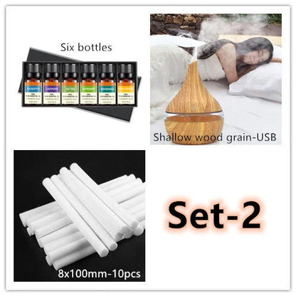 Premium essential oil diffuser with ultrasonic technology, creating a soothing, whisper-quiet mist to elevate your home's ambience