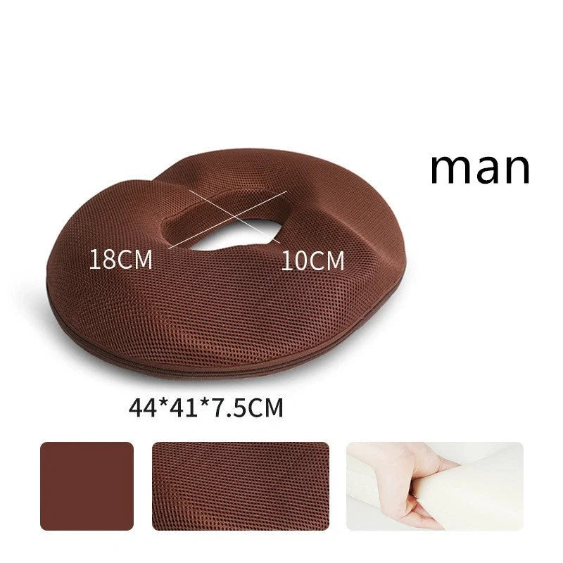 Premium memory foam seat cushion with tailored design for men and women, featuring breathable materials and a removable cover for easy cleaning.