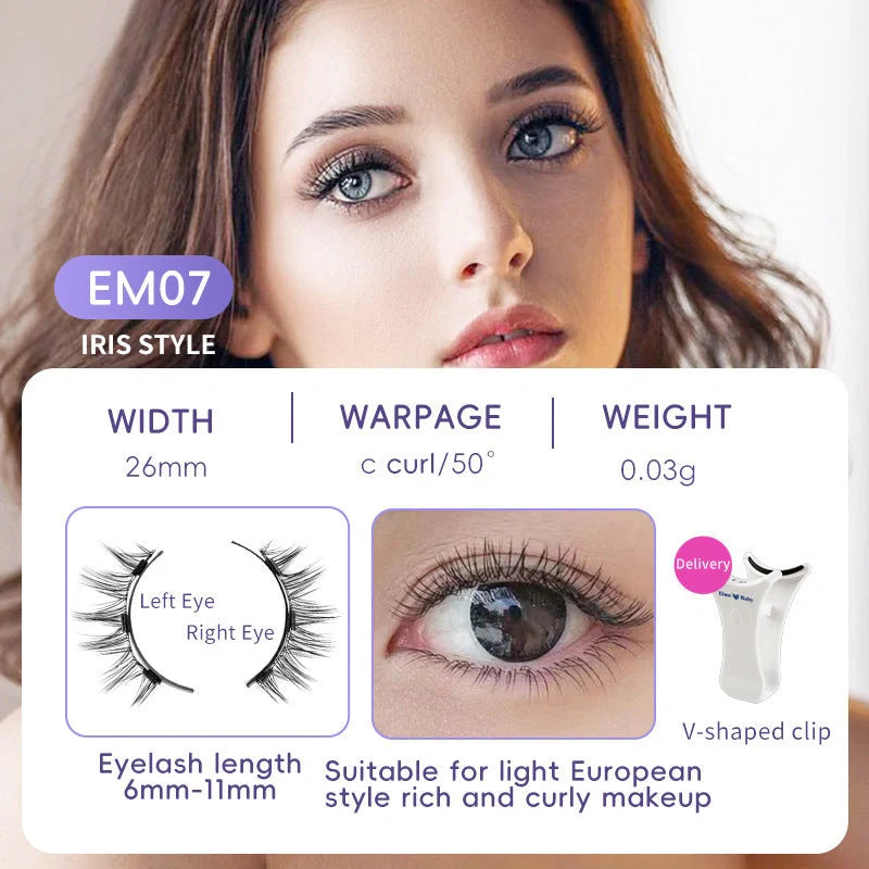 Premium magnetic suction false eyelashes in mink hair for a natural, glamorous look
