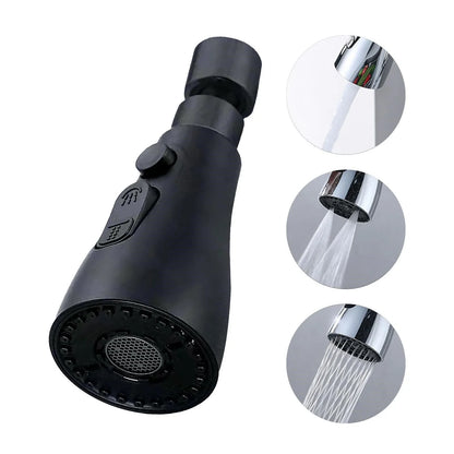 Universal pressurized faucet sprayer with 360-degree rotation and 3 cleaning modes for efficient kitchen cleaning