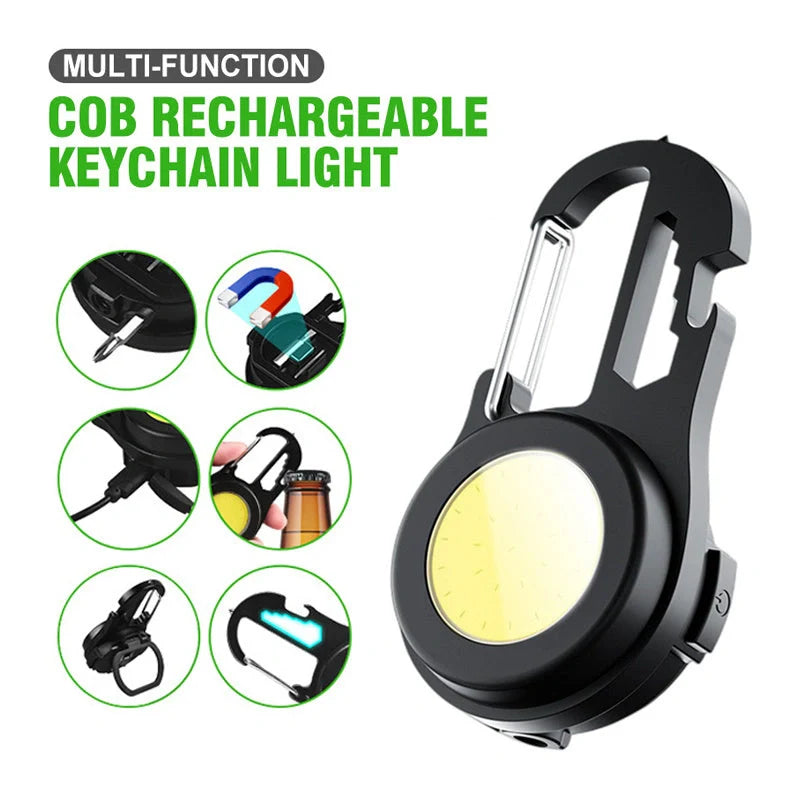 6 IN 1 Multi-functional Mini Keychain Lamp with Super Bright COB Light