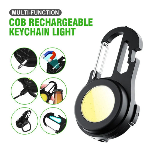 6 IN 1 Multi-functional Mini Keychain Lamp with Super Bright COB Light