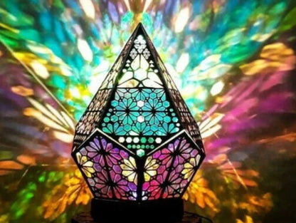 Bohemian Starry Sky Floor Lamp projecting stars on wall