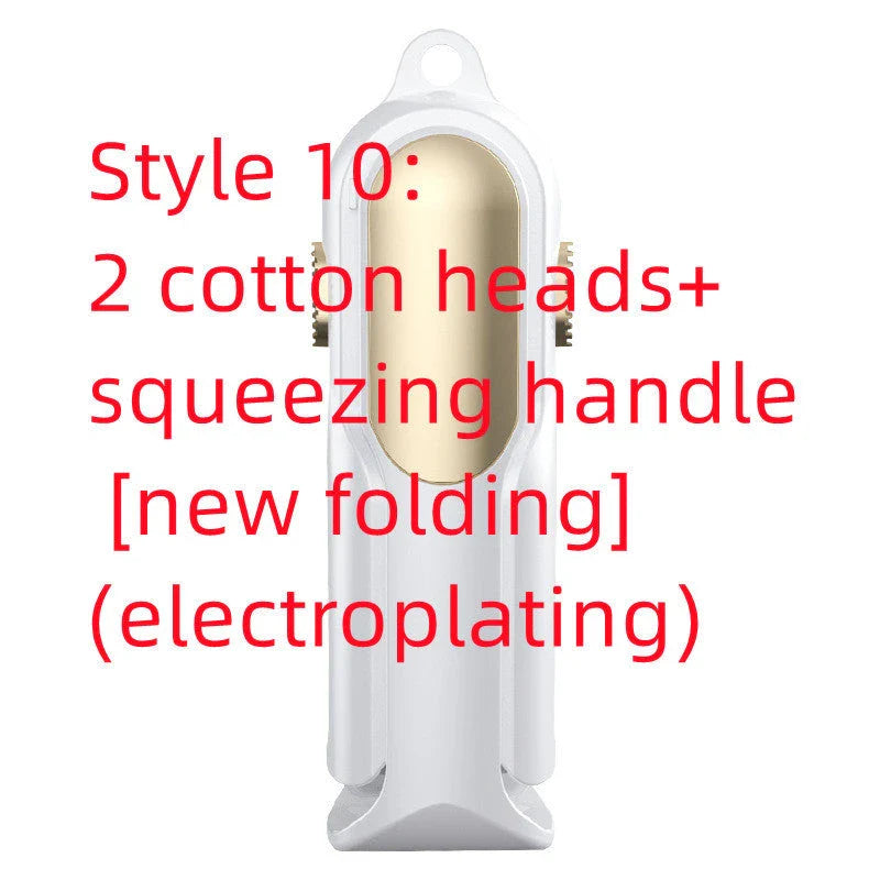Hands-free floor cleaning mop with absorbent cotton heads for efficient and eco-friendly floor cleaning
