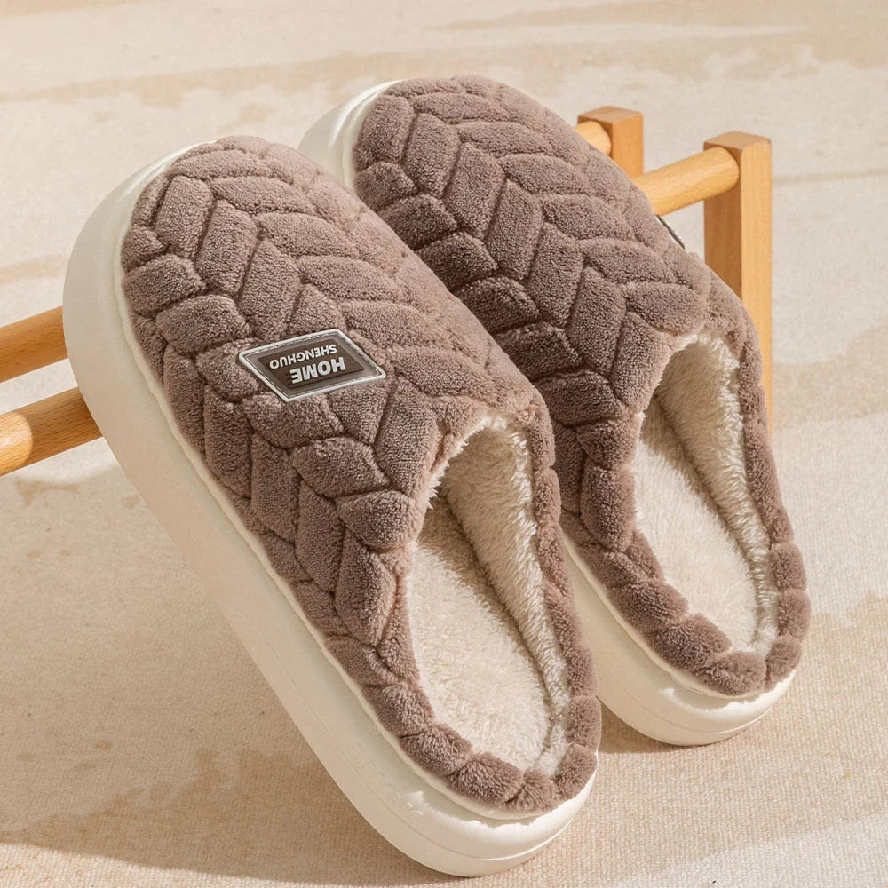 Cosy plush slippers in a variety of vibrant colours, featuring a soft fleece lining and durable non-slip sole for maximum comfort and stability.