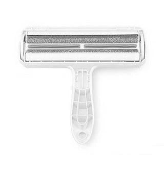 Durable ABS pet hair remover tool in red and blue for efficient cleaning of furniture and carpets