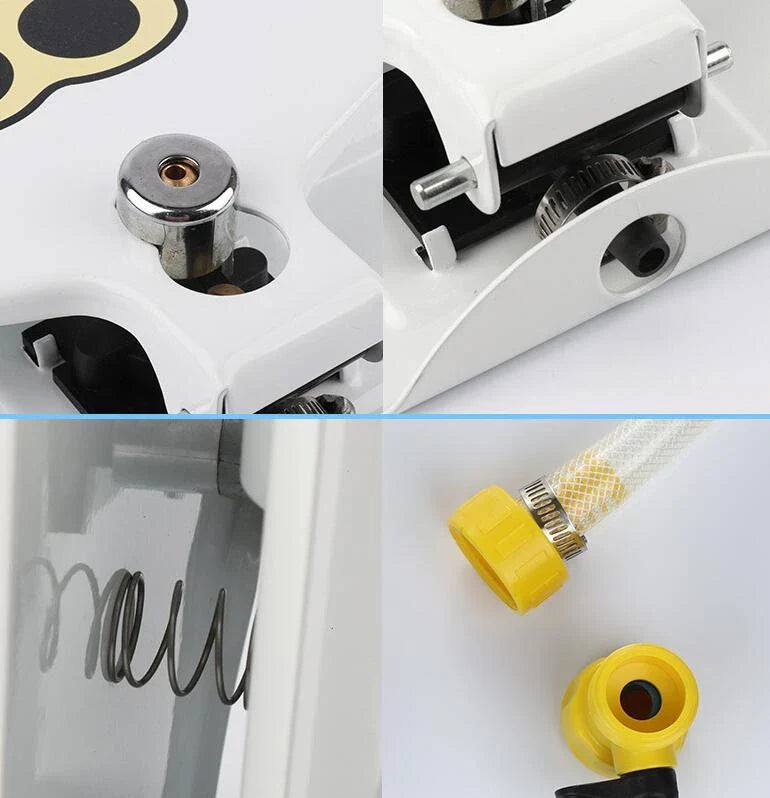 Heavy-duty outdoor dog water fountain with paw-activated water release and durable steel construction