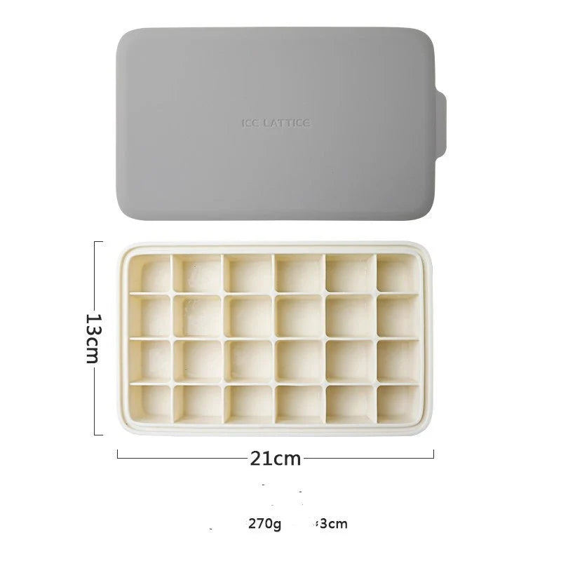 Silicone hexagon-shaped 3D ice cube tray with lid, available in various colours