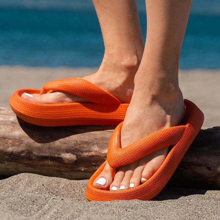 Outdoor Seaside Beach Thick Bottom Flip Flops in various colours with EVA sole