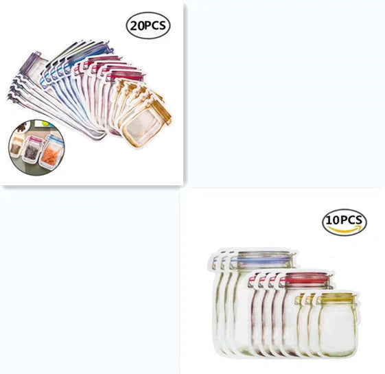 Reusable waterproof sealed snack storage bag with zipper, 1L capacity