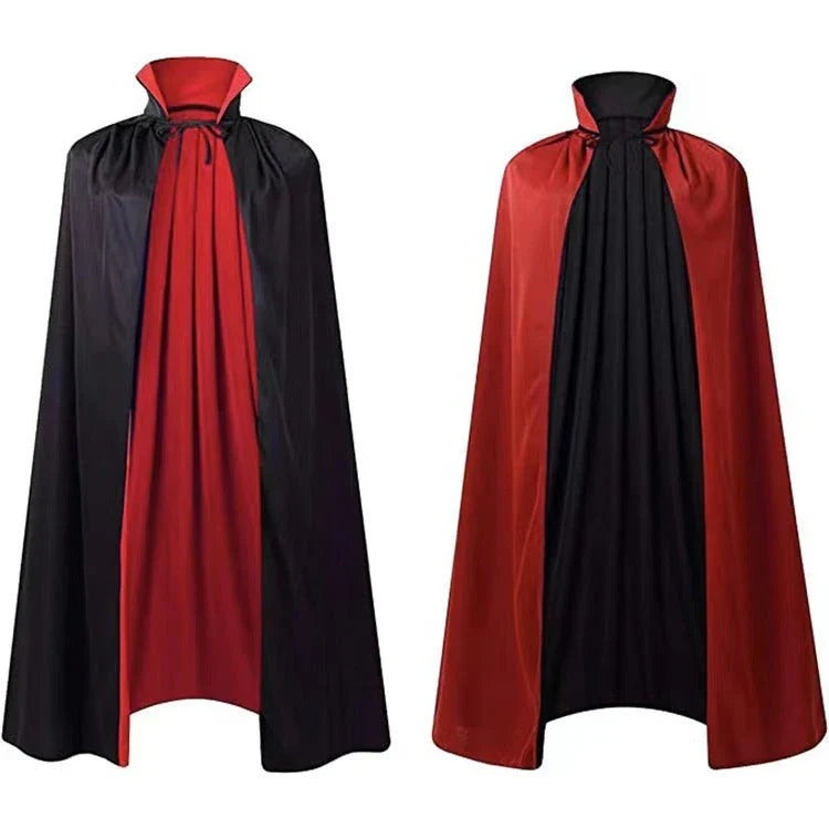 Premium wizard capes in black, gold, and purple with hooded designs, perfect for Halloween costume parties and dress-up events.
