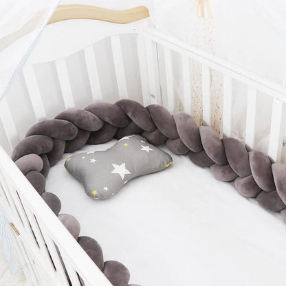 Baby Bumper Bed Braid Knot Pillow Cushion for infant crib safety in various colours