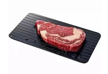 Rapid aluminium defrosting tray for quickly thawing frozen meats, seafood, and other frozen foods