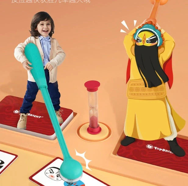Kids playing with face-changing find picture game, enhancing logical thinking and concentration