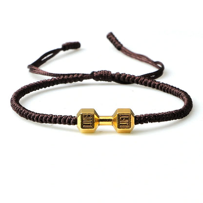 Stylish woven dumbbell alloy bracelet in various sophisticated colour options, showcasing the timeless British charm of this premium accessory.