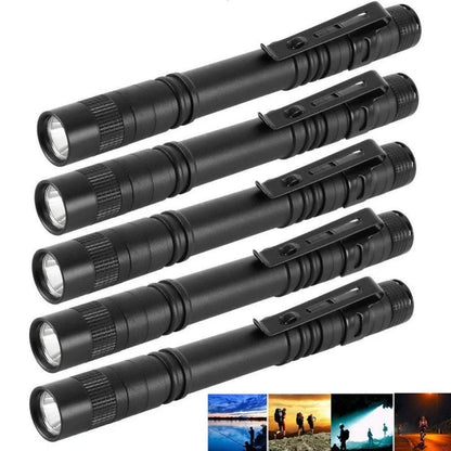Black aluminium LED flashlight with waterproof and corrosion-resistant features