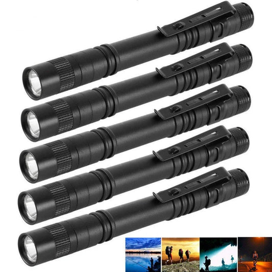 Black aluminium LED flashlight with waterproof and corrosion-resistant features