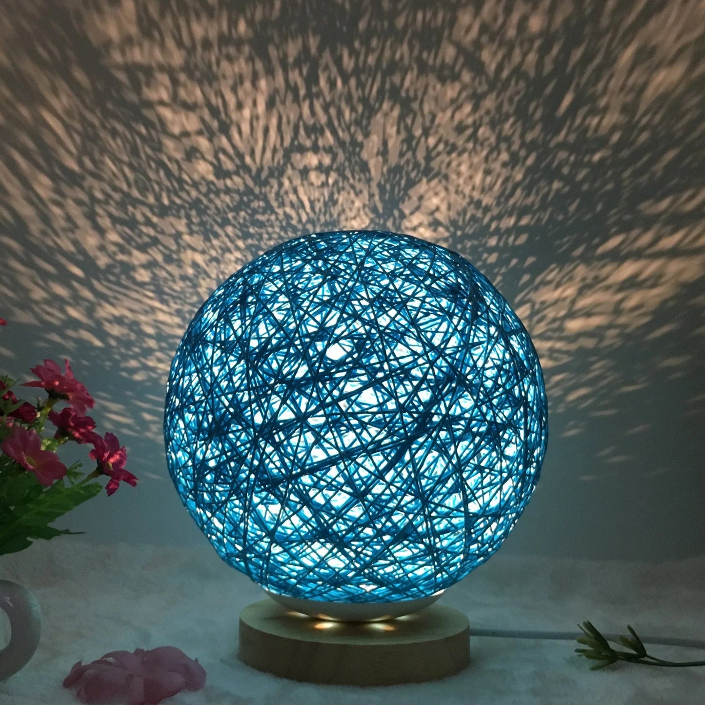 Creative Linen Table Lamp with LED Intelligent USB7 Colour RGB16 Remote Control