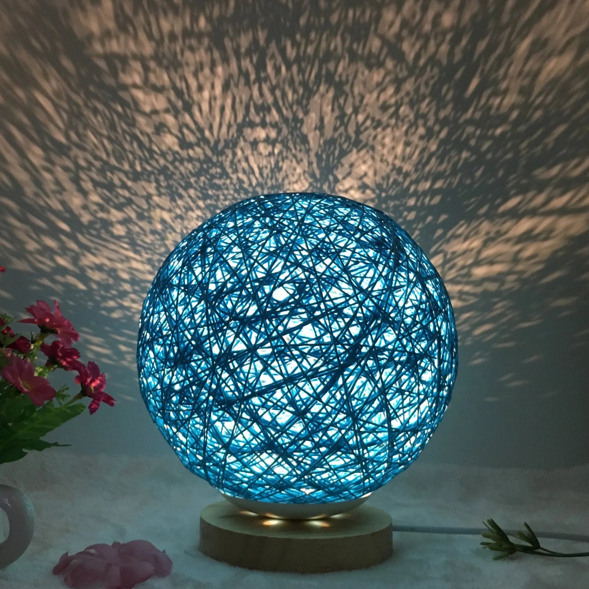 Creative Linen Table Lamp with LED Intelligent USB7 Colour RGB16 Remote Control