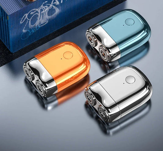 Premium cordless electric shaver for men with stainless steel blades, USB charging, and a sleek gift box design