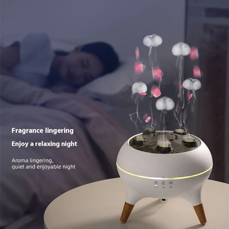 Intelligent Jellyfish Ultrasonic Air Humidifier in white with remote control