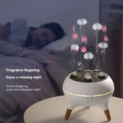 Intelligent Jellyfish Ultrasonic Air Humidifier in white with remote control