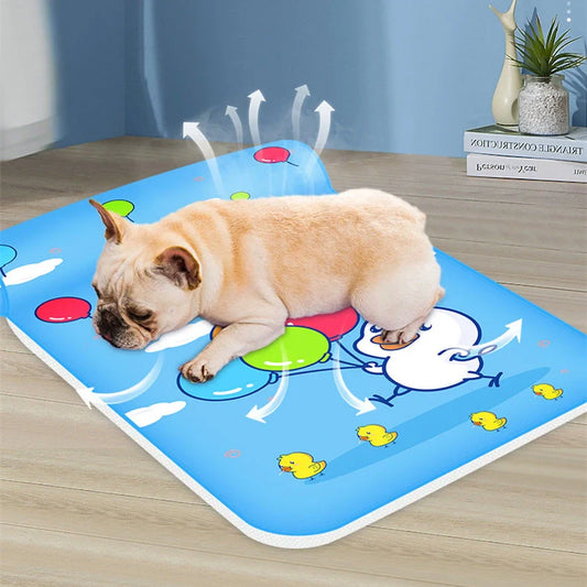 Summer cooling dog mat with pillow in various colors and sizes for pet comfort