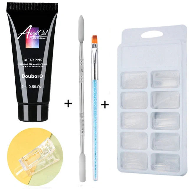 DIY Nail Art Polish Kit with various colours and tools for creative manicures at home