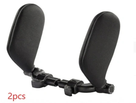 Adjustable car seat headrest pillow with memory foam for neck support during travel