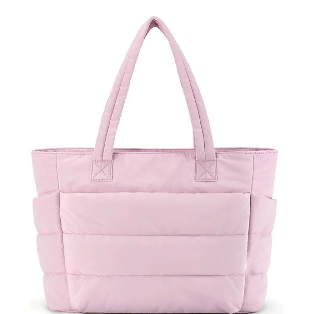 Premium cotton handbag with spacious design, secure zip-top closure, and thoughtful interior organisation for daily use